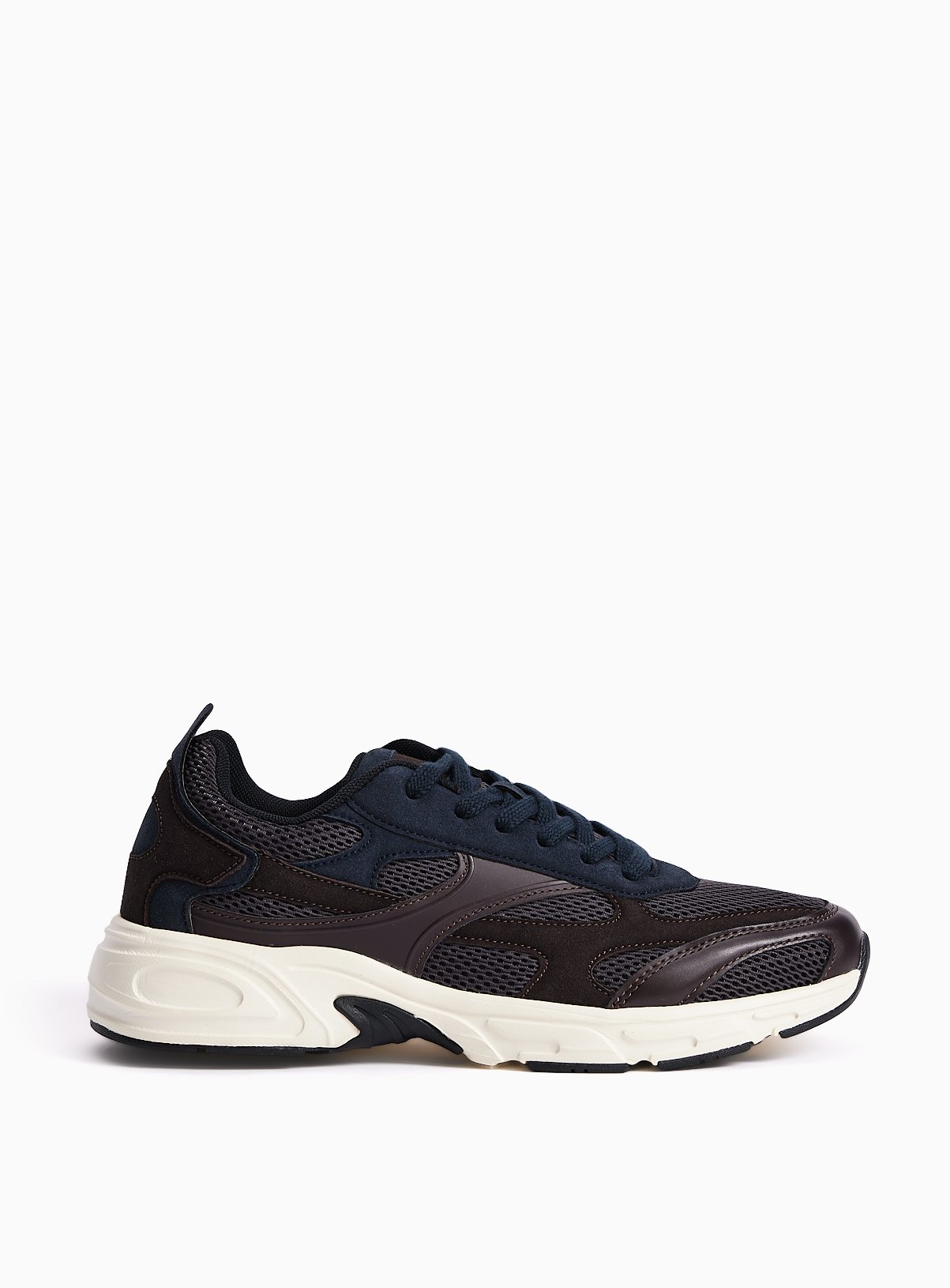 Navy & Brown Multi Panel Jogger Trainers 10 - Image 2 thumbnail